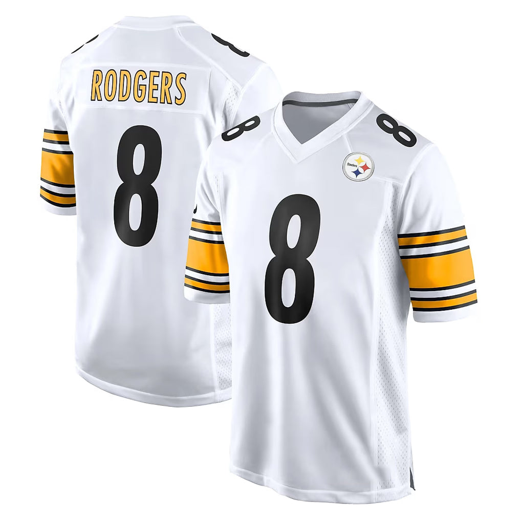 P.Steelers #8 Aaron Rodgers Player White Home Game Odoa Stitched Jerseys