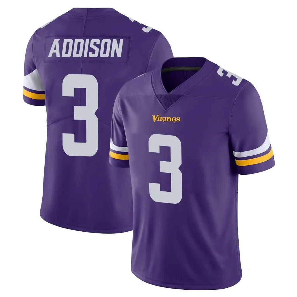 M.Vikings #3 Jordan Addison Player Purple Limited Vapor Untouchable Home Game Odoa Stitched Jerseys
