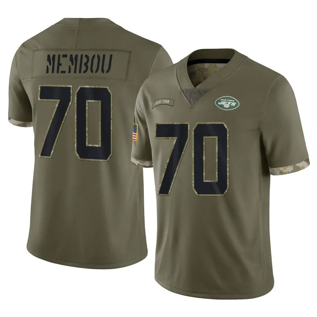 NY.Jets #70 Armand Membou Player Olive Salute To Service Limited Odoa Stitched Jerseys