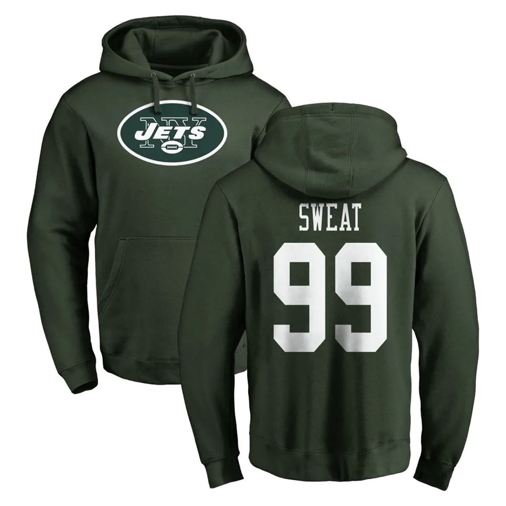 NY.Jets #99 T'Vondre Sweat Player Green LOGO Pullover Hoodies Limited Game Odoa Stitched Jerseys