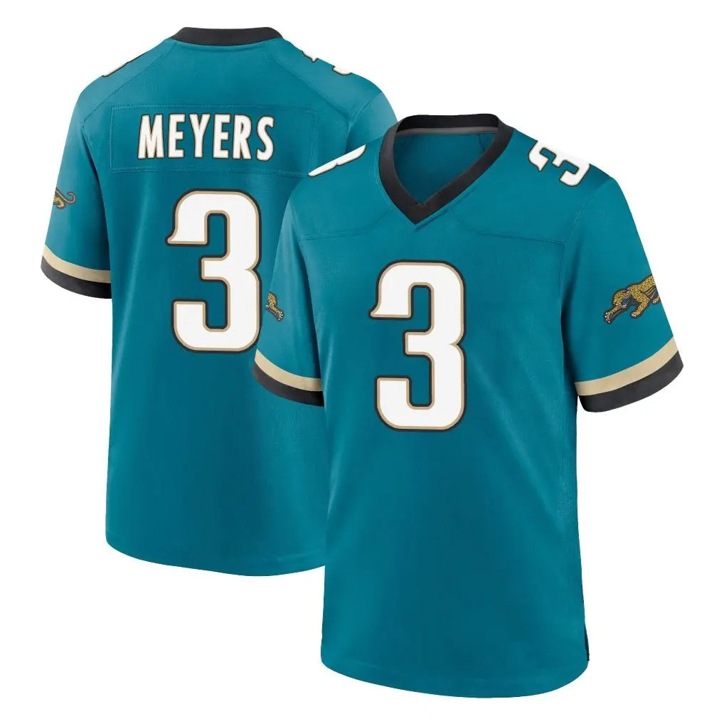 J.Jaguars #3 Jakobi Meyers Player Teal Prowler Throwback Limited Home Game Odoa Stitched Jerseys