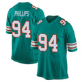 M.Dolphins #94 Jordan Phillips Player Aqua Alternate Home Game Odoa Stitched Jerseys