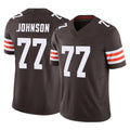 C.Browns #77 Zion Johnson Player Brown Vapor F.U.S.E. Limited Home Game Odoa Stitched Jerseys
