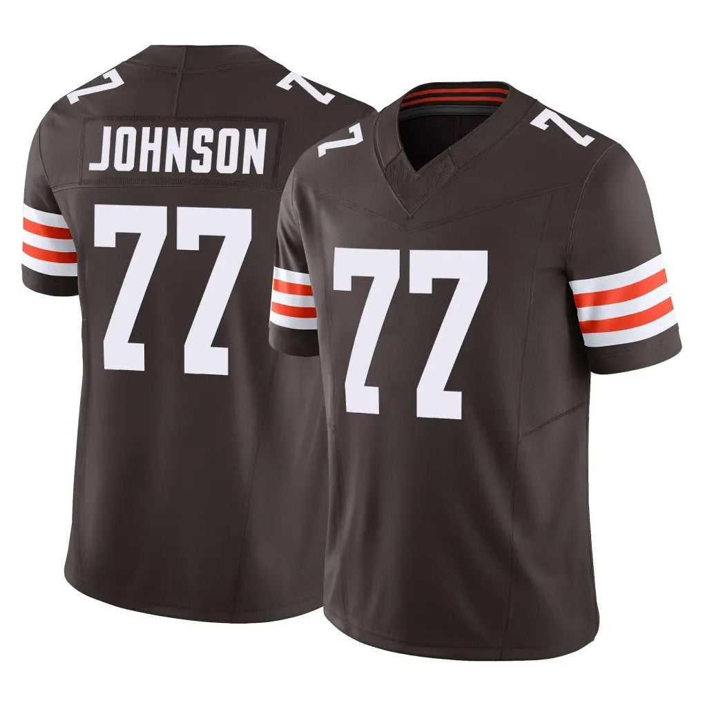 C.Browns #77 Zion Johnson Player Brown Vapor F.U.S.E. Limited Home Game Odoa Stitched Jerseys