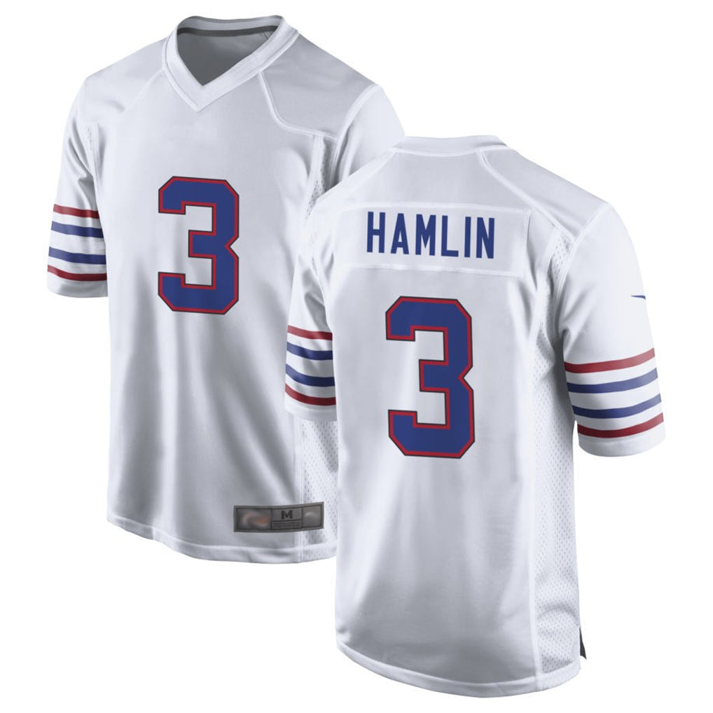 B.Bills #3 Damar Hamlin Player White Alternate Game Odoa Stitched Jerseys