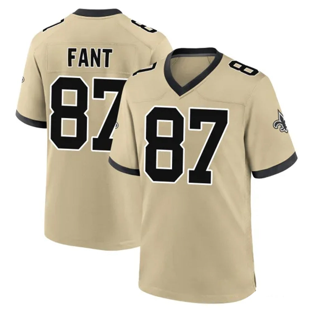 NO.Saints #87 Noah Fant Player Gold Home Game Odoa Stitched Jerseys