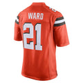 C.Browns #21 Denzel Ward Player Orange Vapor Limited Home Game Odoa Stitched Jerseys