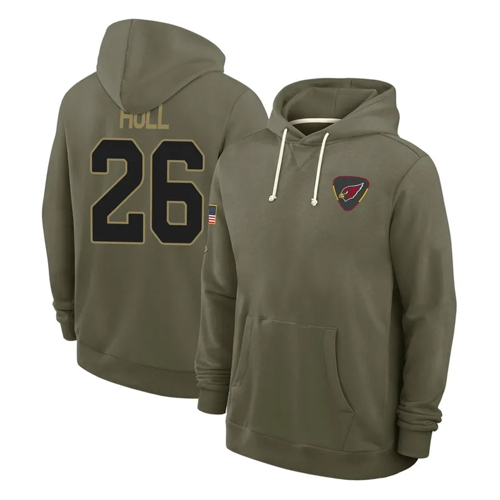 A.Cardinals #26 Evan Hull Player Olive Salute to Service Pullover Hoodies Limited Odoa Stitched Jerseys