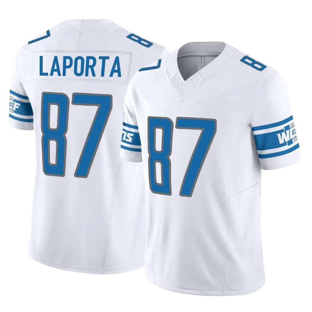D.Lions #87 Sam LaPorta Player White Vapor F.U.S.E. Limited Home Game Odoa Stitched Jerseys