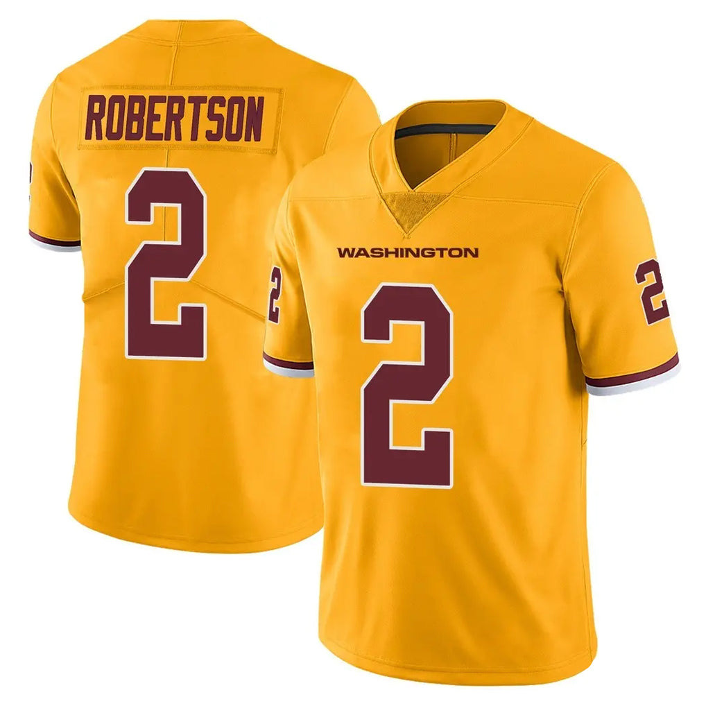 W.Commanders #2 Amik Robertson Player Gold Limited Color Rush Home Game Odoa Stitched Jerseys