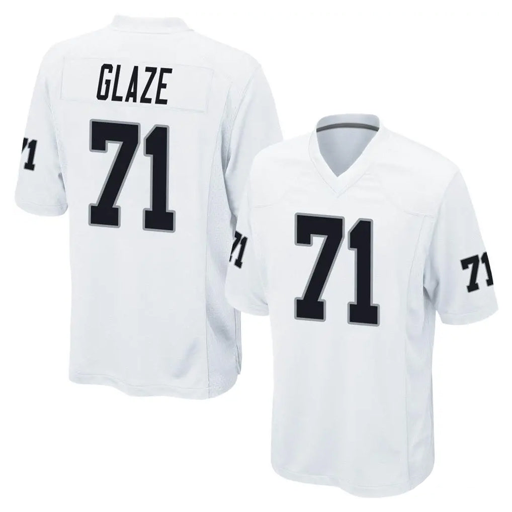 LV.Raiders #71 DJ Glaze Player White Home Game Odoa Stitched Jerseys