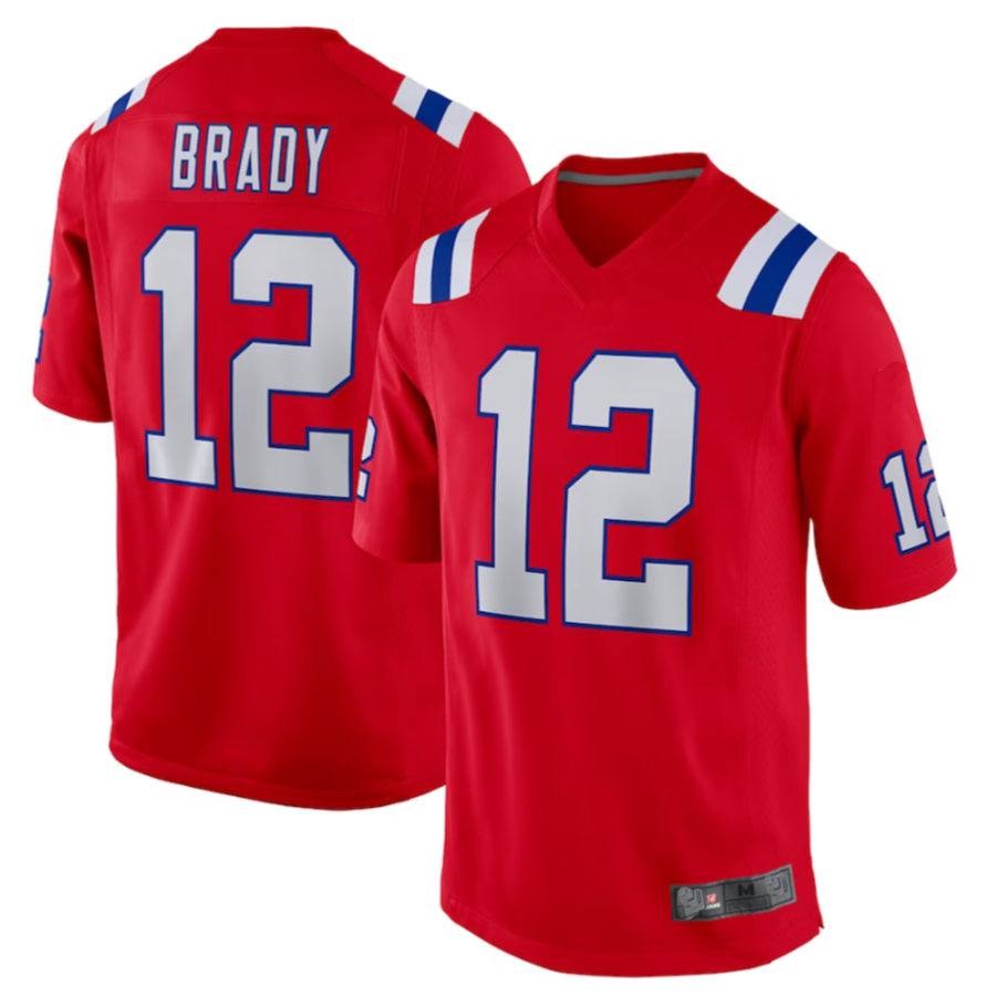 Odoa NE.Patriots #12 Tom Brady Player Red Game Stitched Jerseys