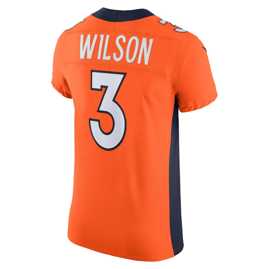 Odoa D.Broncos #3 Russell Wilson Orange Vapor Elite Jersey