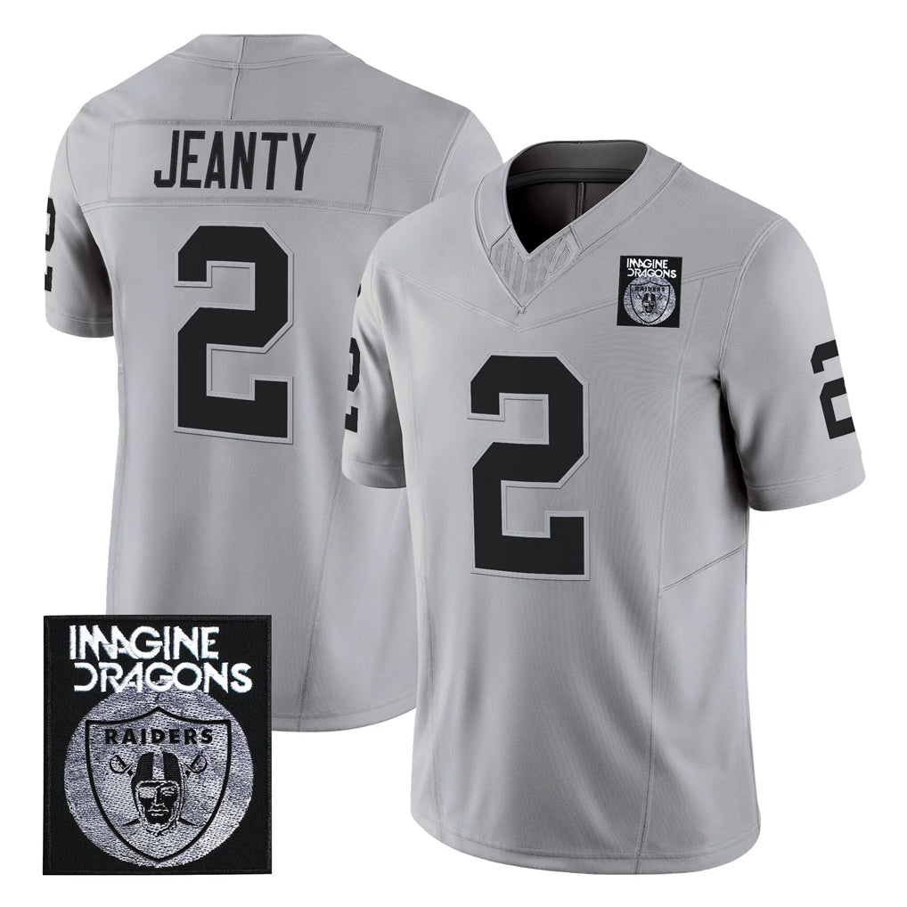 LV.Raiders #2 Ashton Jeanty Player Gray Vapor Limited Home Game Odoa Stitched Jerseys