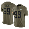 NY.Jets #99 T'Vondre Sweat Player Olive Salute To Service Limited Odoa Stitched Jerseys