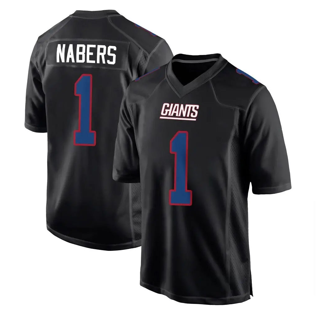 NY.Giants #1 Malik Nabers Player Carbon Fashion Limited Home Game Odoa Stitched Jerseys