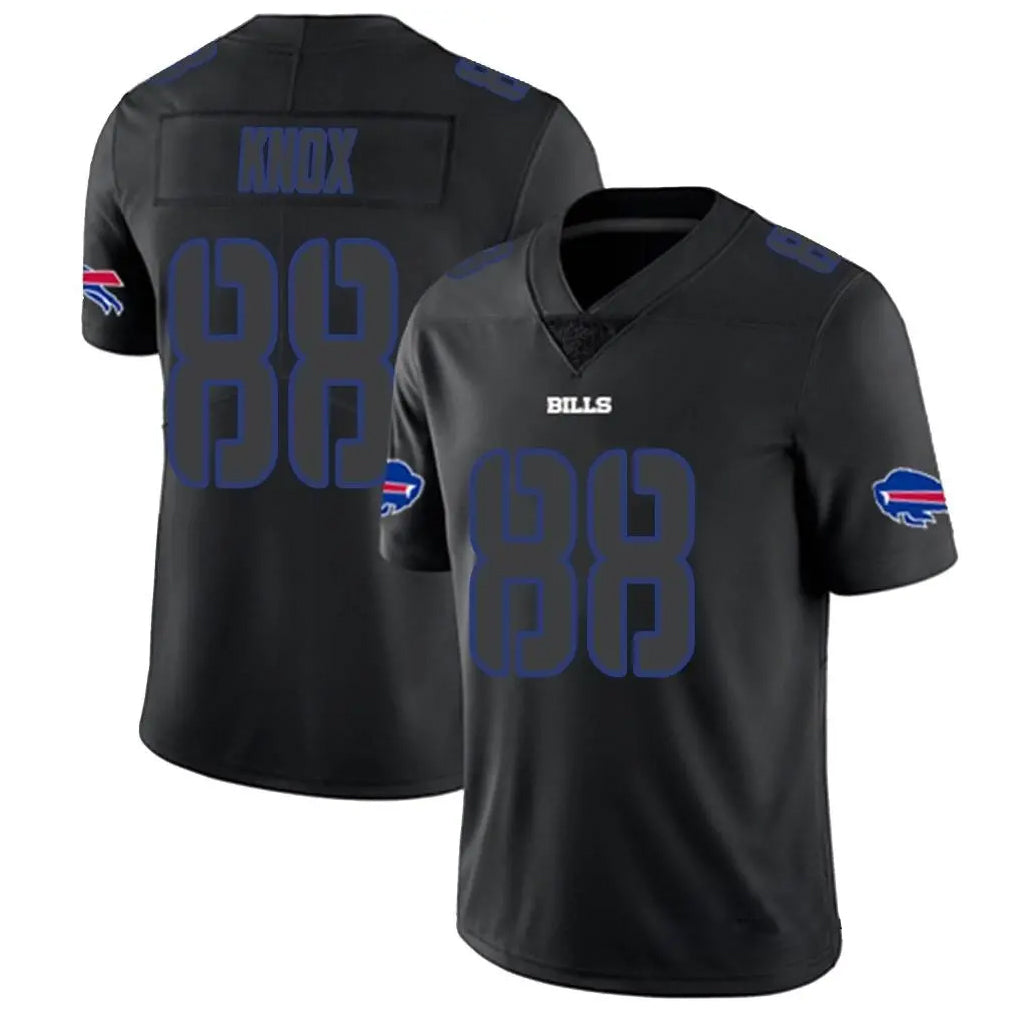 B.Bills #88 Dawson Knox Player Black Impact Limited Odoa Stitched Jerseys