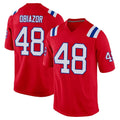 NE.Patriots #48 Namdi Obiazor Player Red Home Game Odoa Stitched Jerseys