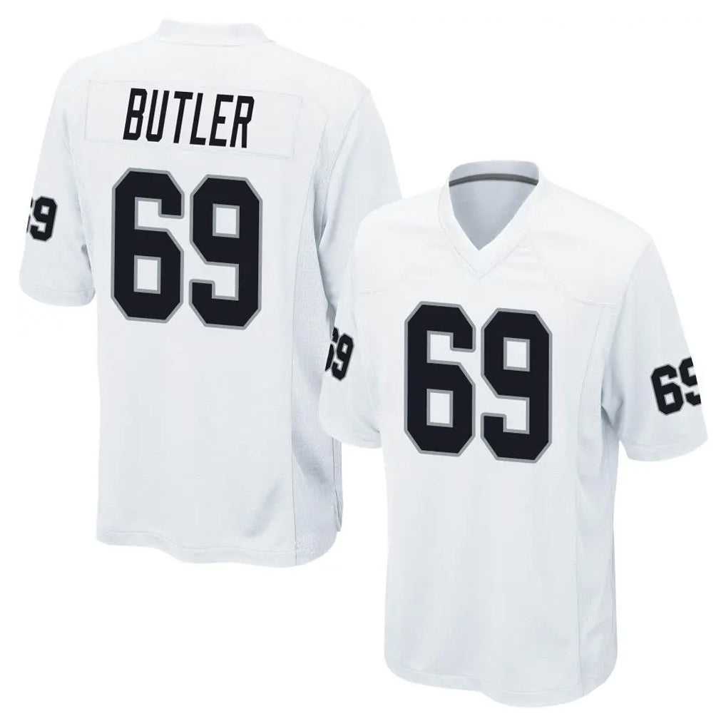 LV.Raiders #69 Adam Butler Player White Home Game Odoa Stitched Jerseys