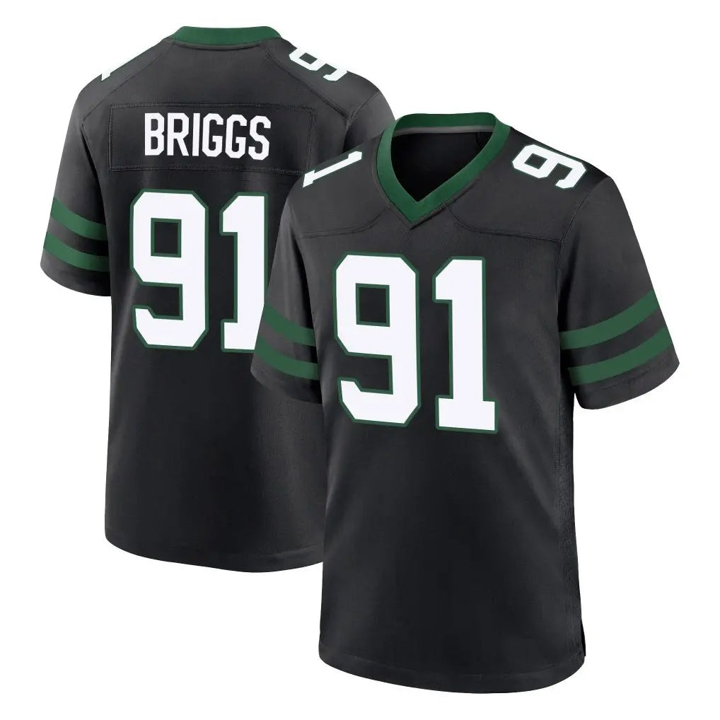 NY.Jets #91 Jowon Briggs Player Black Legacy Home Game Odoa Stitched Jerseys