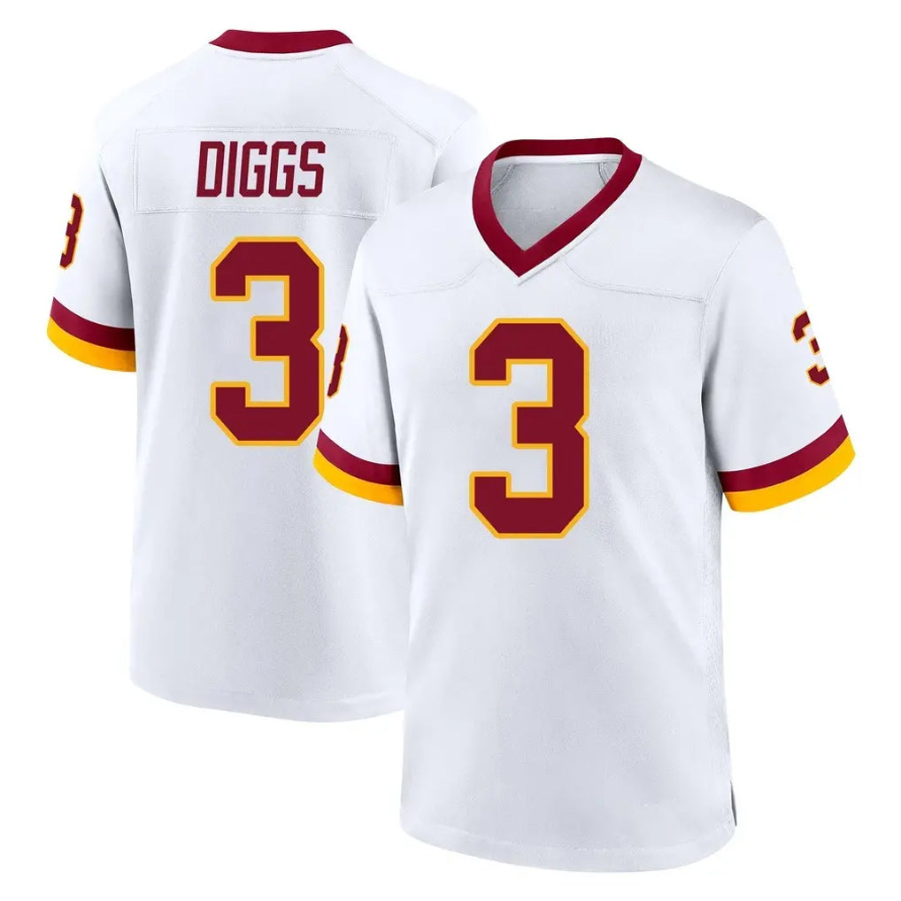 W.Commanders #3 Stefon Diggs Player White Home Game Odoa Stitched Jerseys