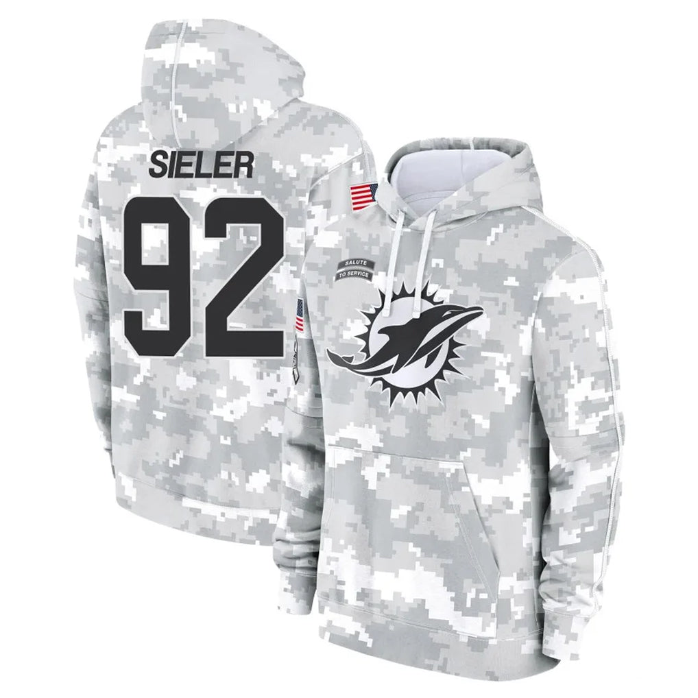 M.Dolphins #92 Zach Sieler Player Arctic Camo Salute to Service Hoodies Limited Game Odoa Stitched Jerseys