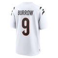 C.Bengals #9 Joe Burrow Player White Home Game Odoa Stitched Jerseys
