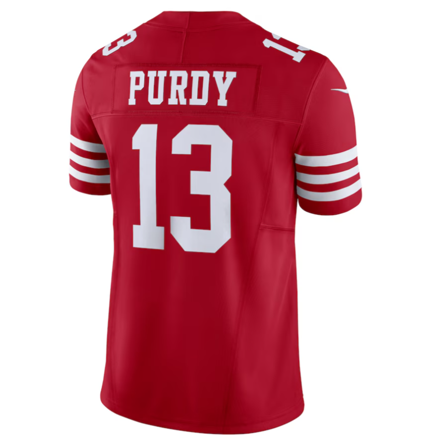 Odoa SF.49ers #13 Brock Purdy Player Scarlet Vapor F.U.S.E. Limited Stitched Jersey