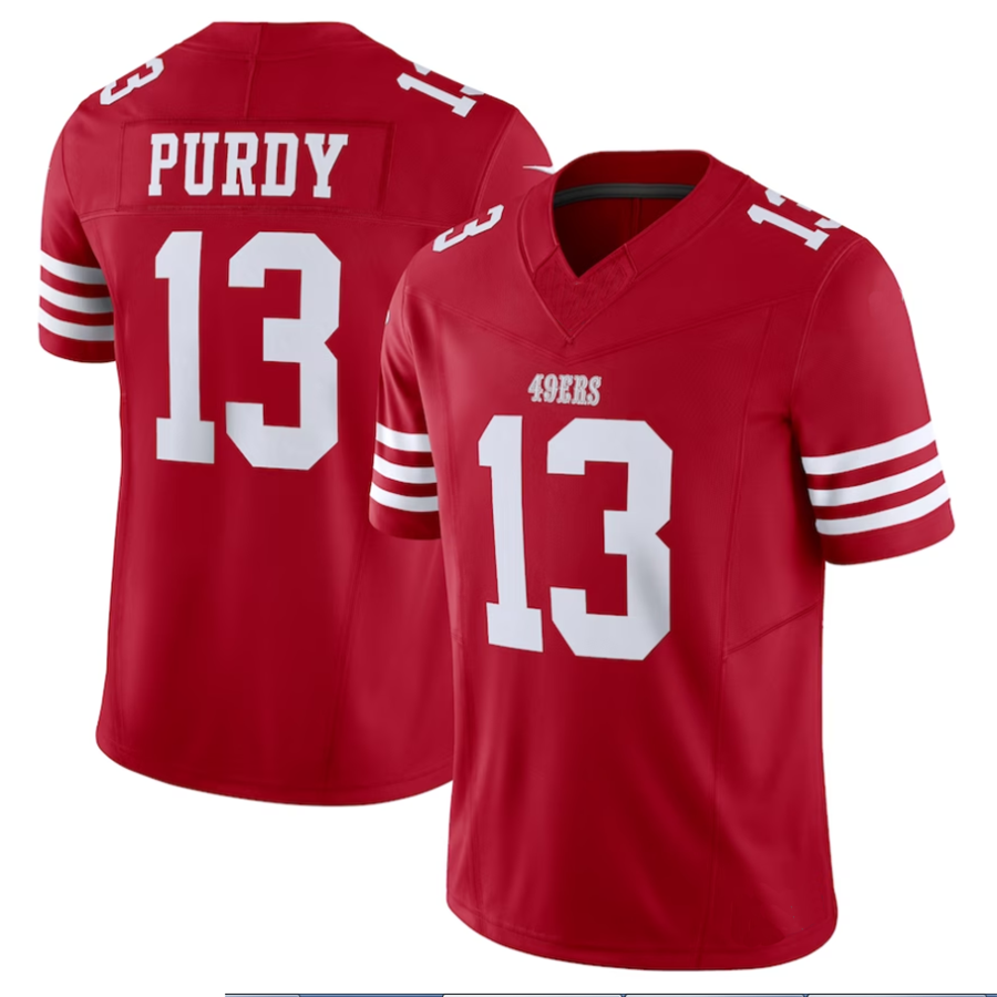 Odoa SF.49ers #13 Brock Purdy Player Scarlet Vapor F.U.S.E. Limited Stitched Jerseys