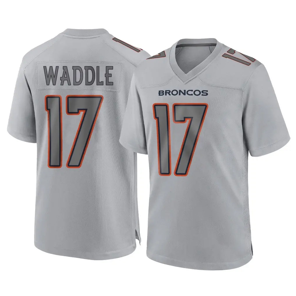 D.Broncos #17 Jaylen Waddle Player Gray Atmosphere Fashion Limited Game Odoa Stitched Jerseys