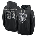 LV.Raiders #58 Jackson Powers-Johnson Player 2026 Black Logo Pullover Hoodies Limited Game Stitched Jerseys