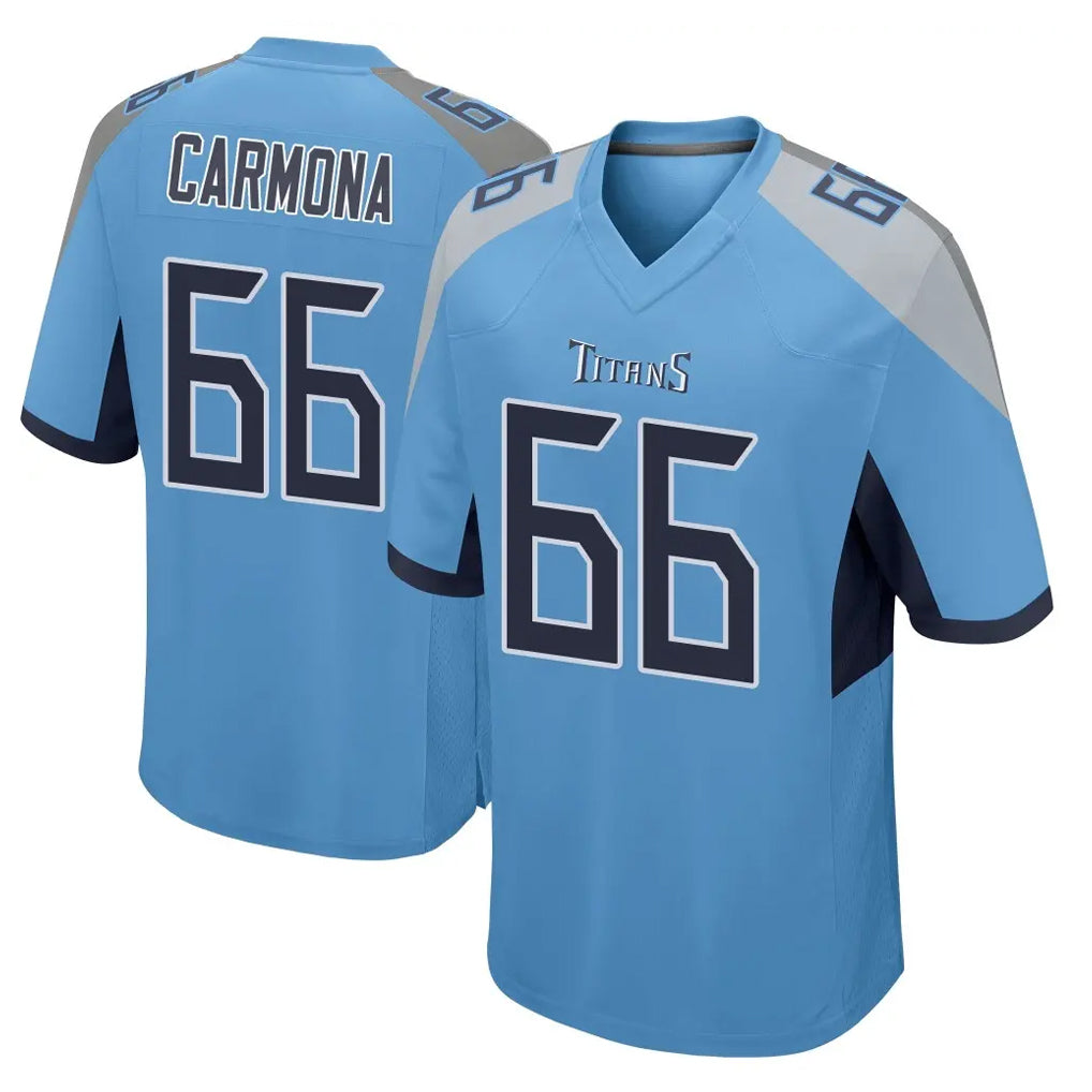 T.Titans #66 Fernando Carmona Jr. Player Light Blue Home Game Odoa Stitched Jerseys