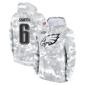 P.Eagles #6 DeVonta Smith Player Arctic Camo Salute to Service Pullover Hoodies Limited Game Odoa Stitched Jerseys