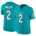 M.Dolphins #2 Malik Willis Player Aqua Limited Vapor F.U.S.E. Home Game Odoa Stitched Jerseys