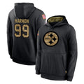 P.Steelers #99 Derrick Harmon Player Black Salute to Service Hoodies Limited Game Odoa Stitched Jerseys