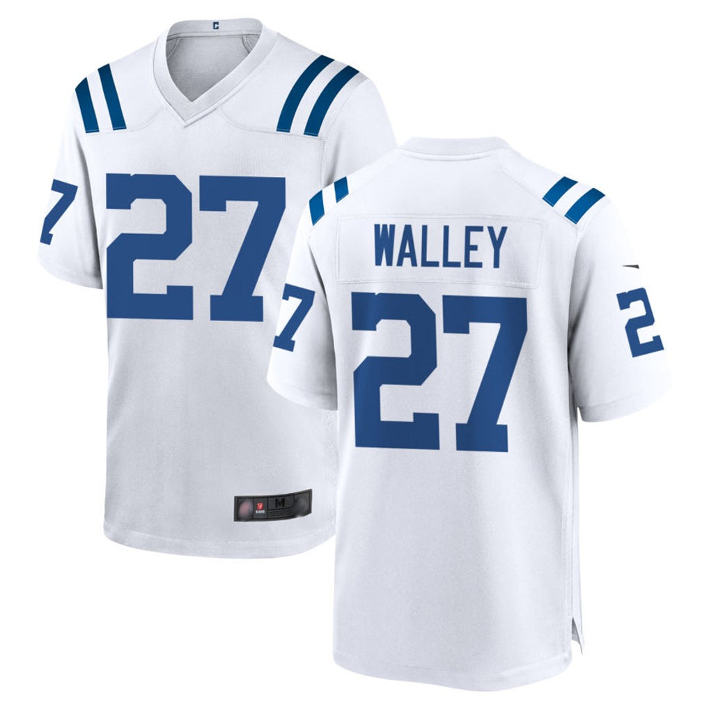 IN.Colts #27 Justin Walley Player White Home Game Odoa Stitched Jerseys