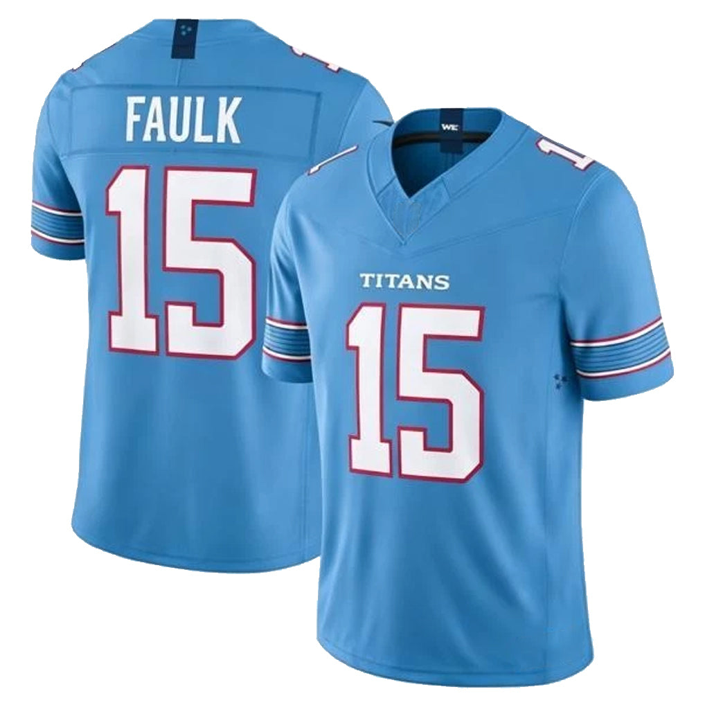 T.Titans #15 Keldric Faulk Player Light Blue Team Vapor F.U.S.E. Limited Home Game Odoa Stitched Jerseys