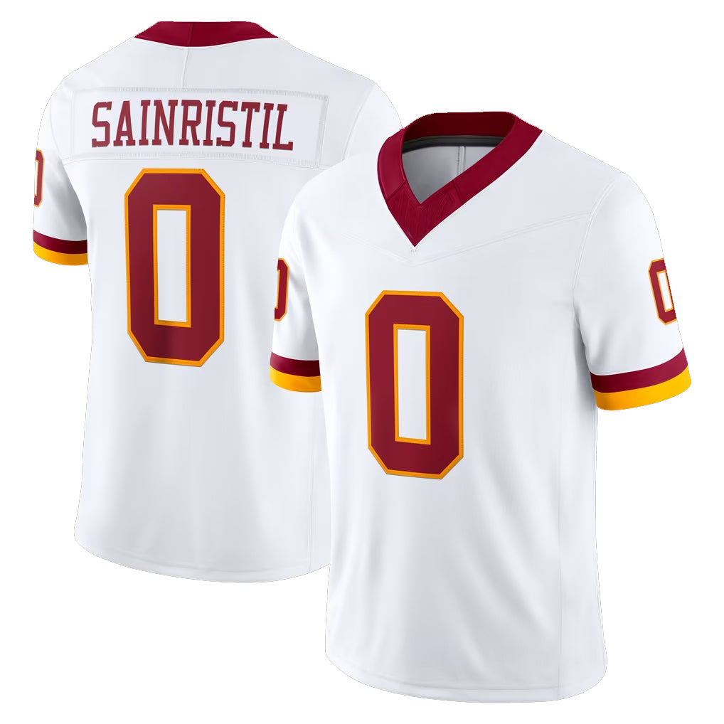 W.Commanders #0 Mike Sainristil Player White Limited Vapor F.U.S.E. Home Game Odoa Stitched Jerseys