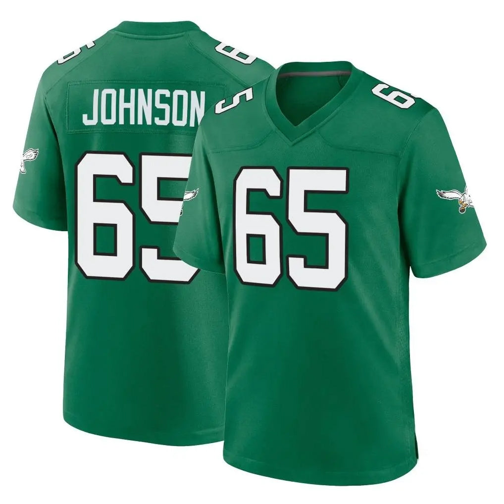 P.Eagles #65 Lane Johnson Player Green Kelly Alternate Home Game Odoa Stitched Jerseys