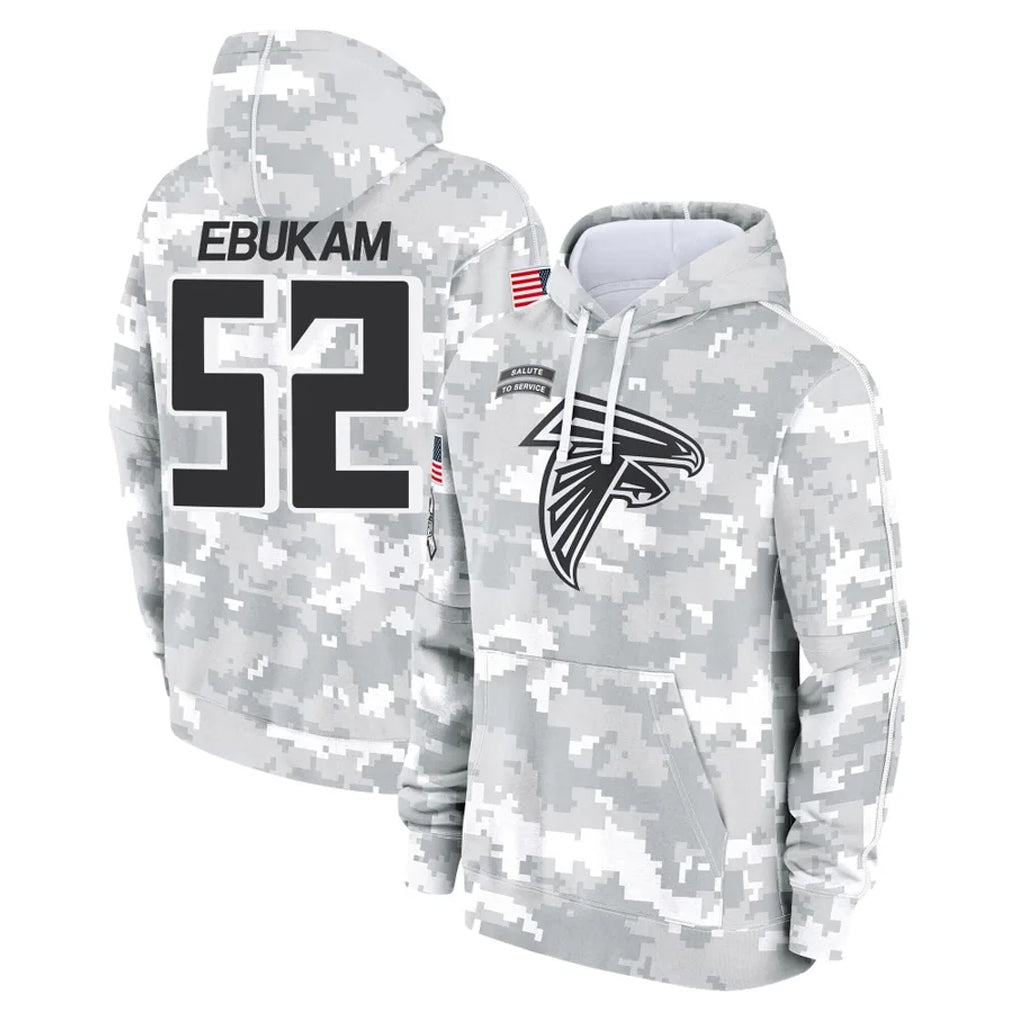 A.Falcons #52 Samson Ebukam Player Camo Arctic Salute to Service Hoodies Limited Odoa Stitched Jerseys
