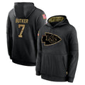 KC.Chiefs #7 Harrison Butker Player Black Salute to Service Hoodies Limited Game Odoa Stitched Jerseys