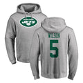 NY.Jets #5 Garrett Wilson Player Gray LOGO Pullover Hoodies Limited Game Odoa Stitched Jerseys