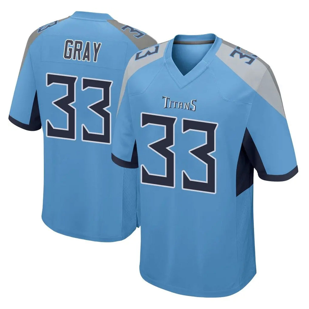 T.Titans #33 Cedric Gray Player Light Blue Home Game Odoa Stitched Jerseys