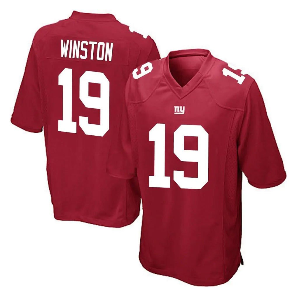NY.Giants #19 Jameis Winston Player Red Home Game Odoa Stitched Jerseys