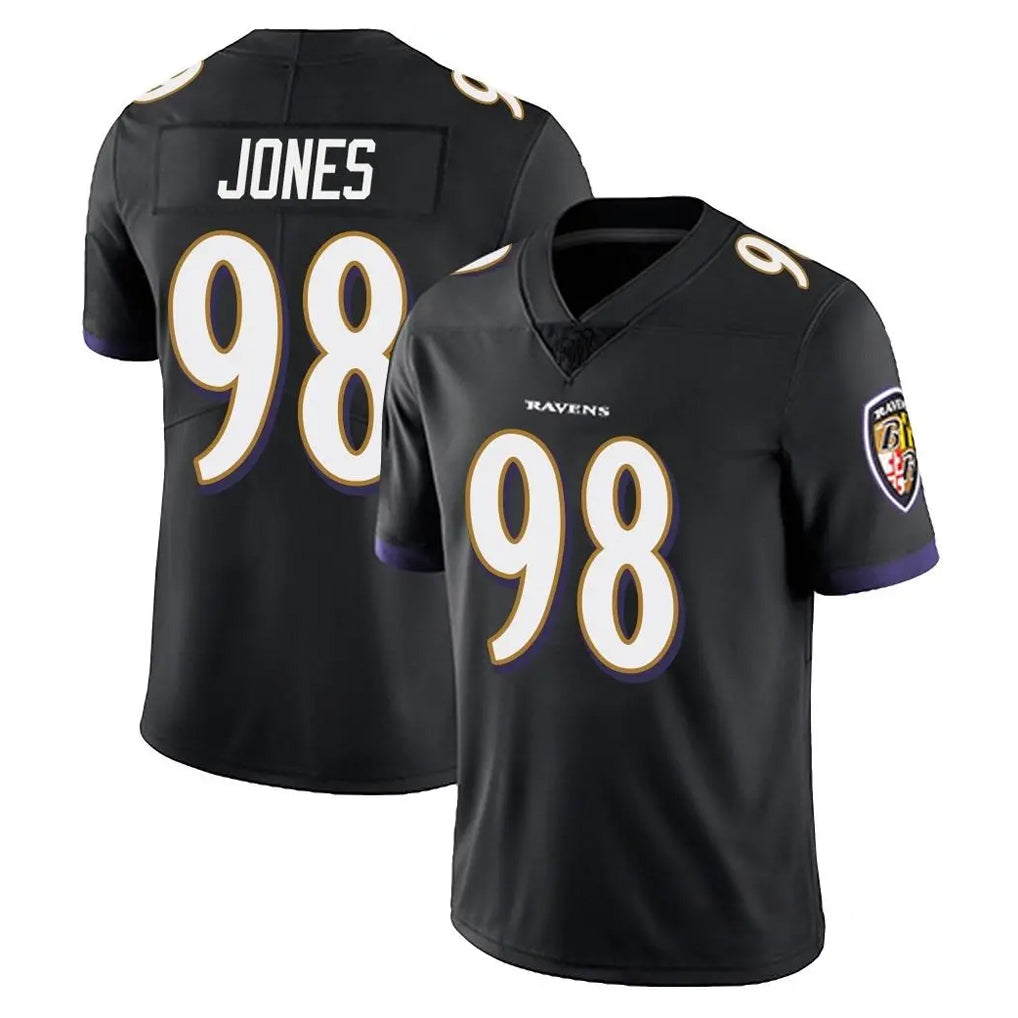 B.Ravens #98 Travis Jones Player Black Vapor Untouchable Limited Home Game Odoa Stitched Jerseys
