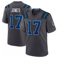 IN.Colts #17 Daniel Jones Player Anthracite 2026 Rivalries Collection Home Game Odoa Stitched Jerseys