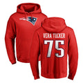 NE.Patriots #75 Alijah Vera-Tucker Player Red LOGO Pullover Hoodies Home Game Odoa Stitched Jerseys