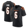 C.Bengals #6 Brian Cook Player Black Home Game Odoa Stitched Jerseys