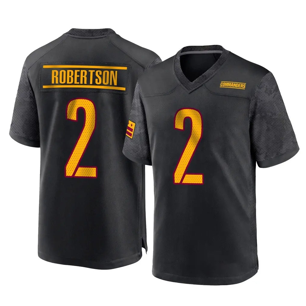 W.Commanders #2 Amik Robertson Player Black Home Game Odoa Stitched Jerseys