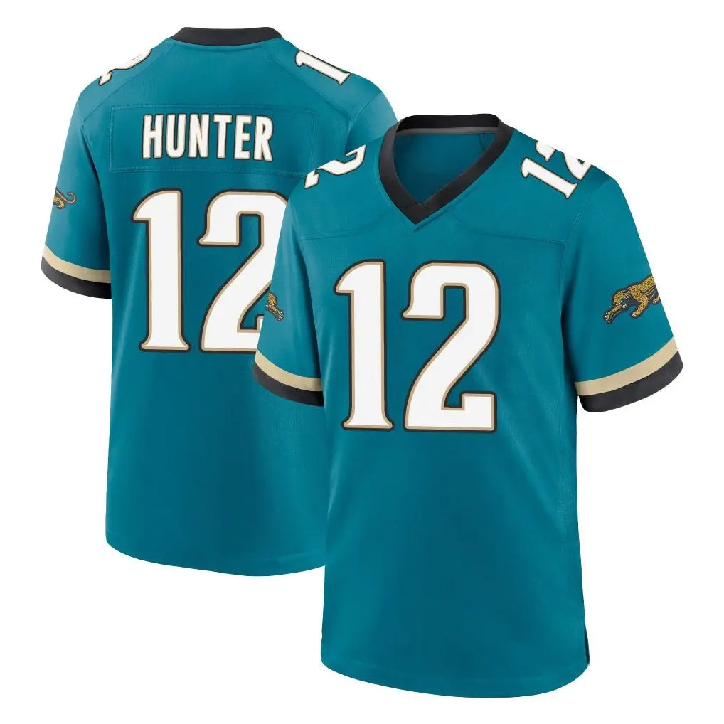J.Jaguars #12 Travis Hunter Player Teal Prowler Throwback Limited Home Game Odoa Stitched Jerseys
